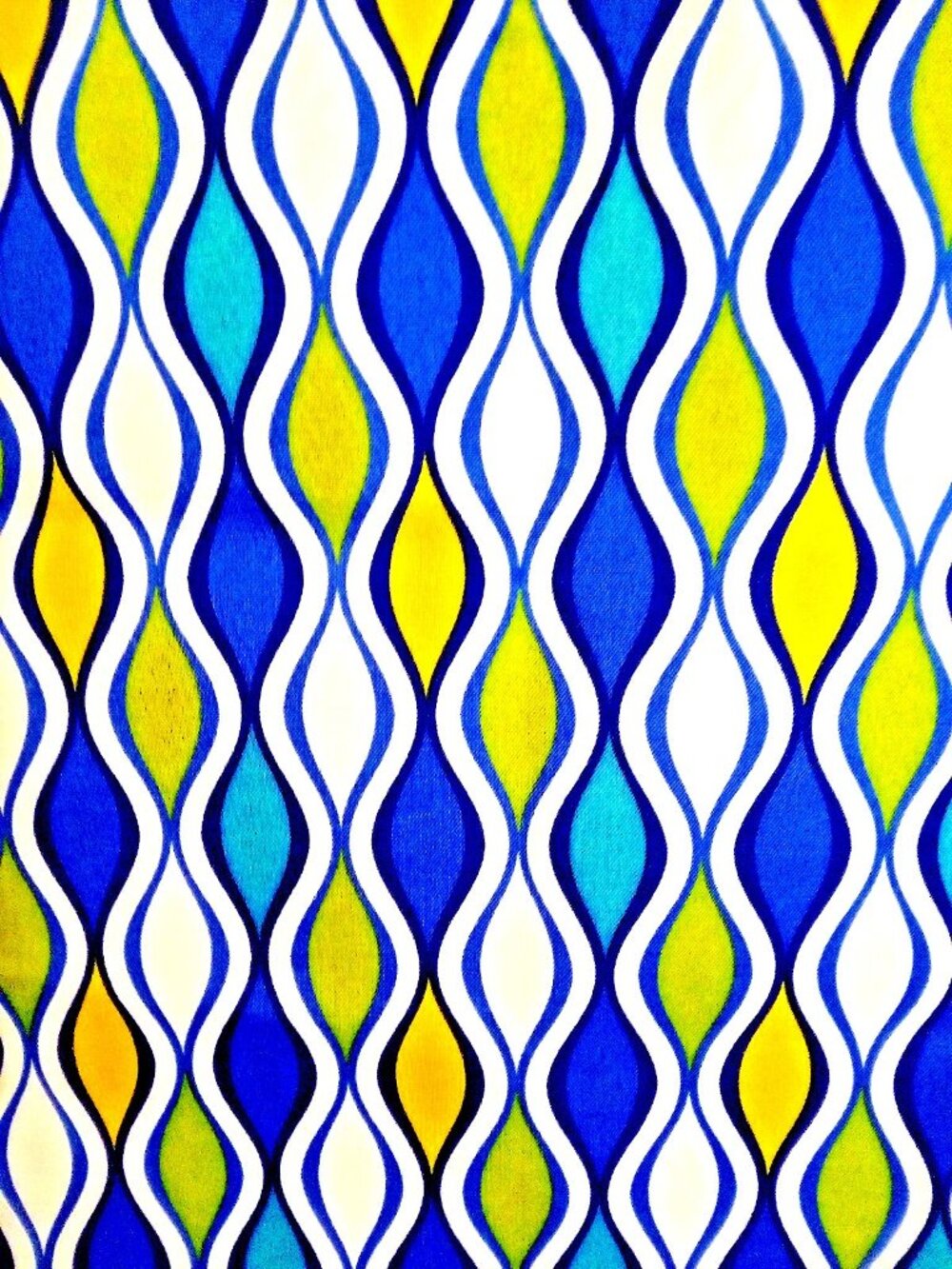 Robert  Allen Designer Geometric Canvas Firm Fabric Blue Green Yellow 54 x 51" L